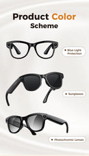 2026 4K HD AI Smart Glasses Chat GPT 800MP Camera Bluetooth Call 290mAh Battery 32GB Voice Assistant Control Smart Glasses 2026