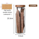 Wood Lid Orgnizer Glass Airtight Canister Kitchen Storage Bottles Jar Sealed Food Container Ginger Cereal Dispenser Stash Cans