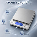 Digital Kitchen Scale Stainless Steel Food Scale with LCD Display for Precise Weighing of Cooking Ingredients Diet