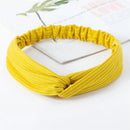 Women Headband Bohemian Elastic Hair Bands Soft Solid Color Girls Hairband Hair Accessories Twisted Knotted Headwrap