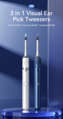 3 in 1 Wi-Fi Enabled Ear Pick Tweezers 12MP Camera Earwax Removal Tool with Rechargeable Battery Ear Cleaner with Tweezers Tools