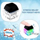 LED Keyboard Fidget Toys Keychain Keyboard Fidget Key Chain Decompression Toys Finger Button Clicker Stress Relief Gifts