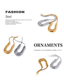 Yhpup 316L Stainless Steel U-Shape Metal Necklace Pendant 18K PVD Plated Fashion Statement Collar Neck Jewelry Waterproof New