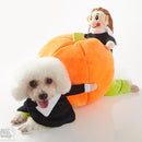 Disfraz de perro que lleva calabaza